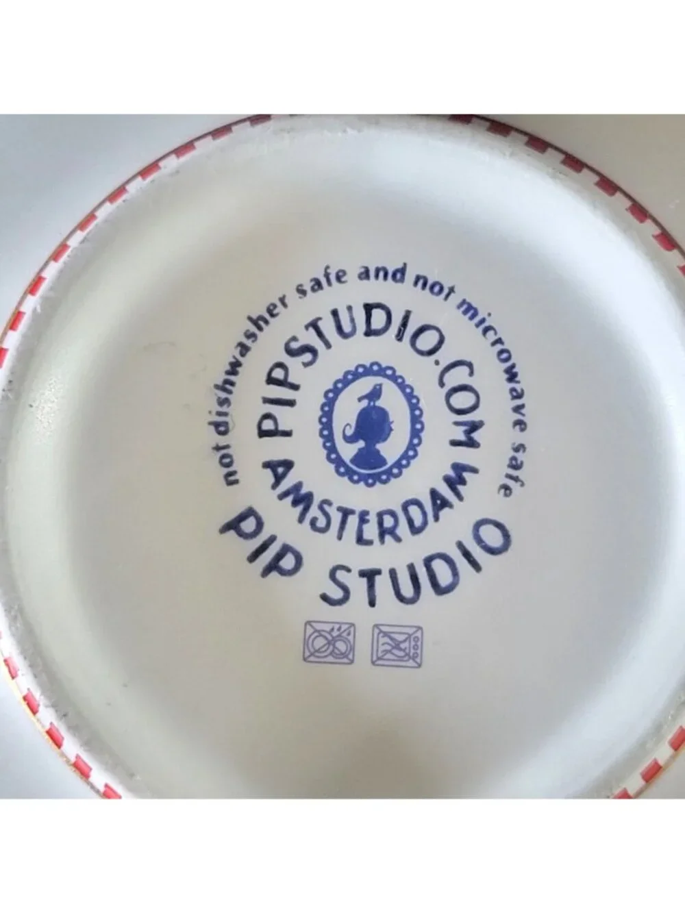 Large Pip Studio Heritage Blue and White Bowl Female Portrait Center